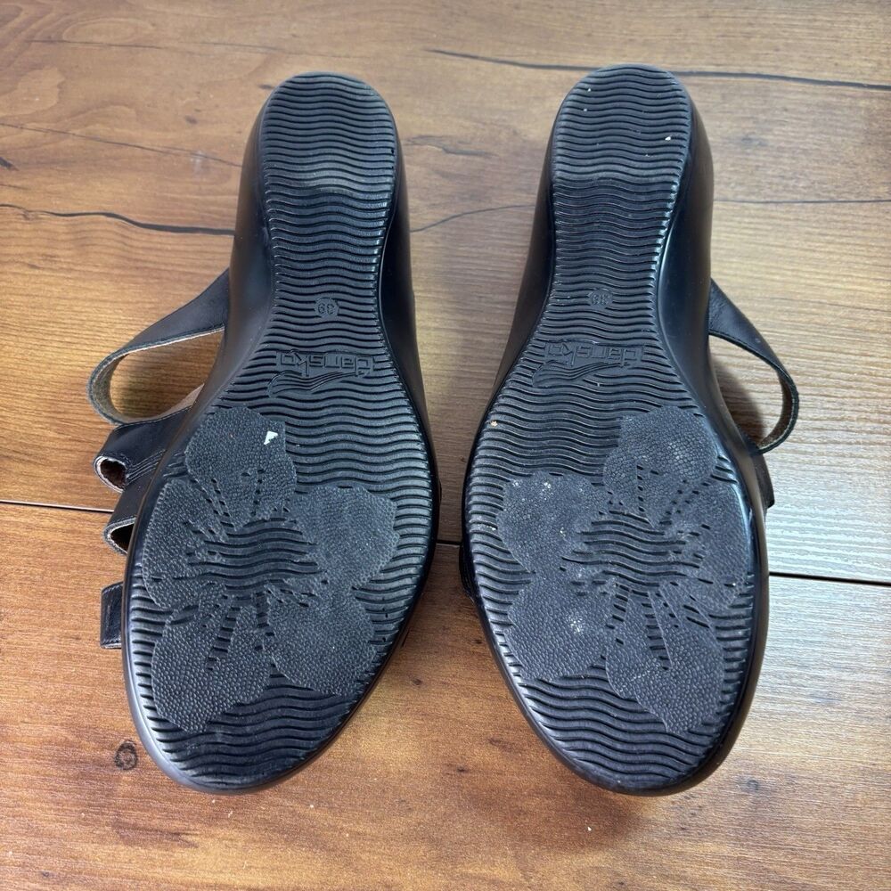Dansko Dixie Full Grain Leather Sandals Black Turquoise Size EU 39 US 8.5-9 - Picture 7 of 9